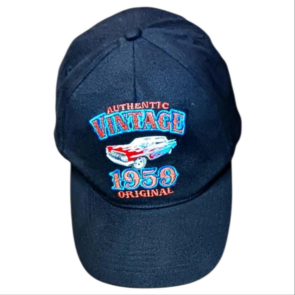 Authentic and Vintage 1959 Automobiles Embroidered Cap Black One Size